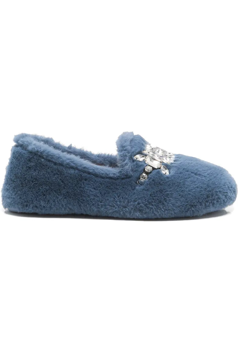 Free People Slumber Party Loafer Slipper in Dark Azure