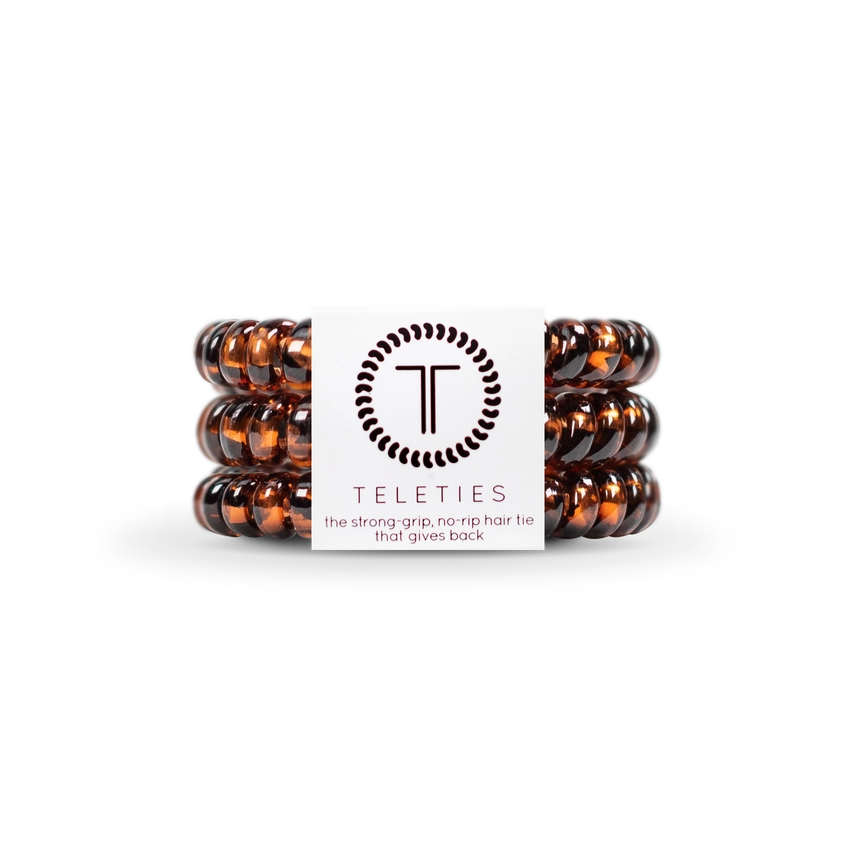 TELETIES Tortoise Small Hair Ties - 3 Piece