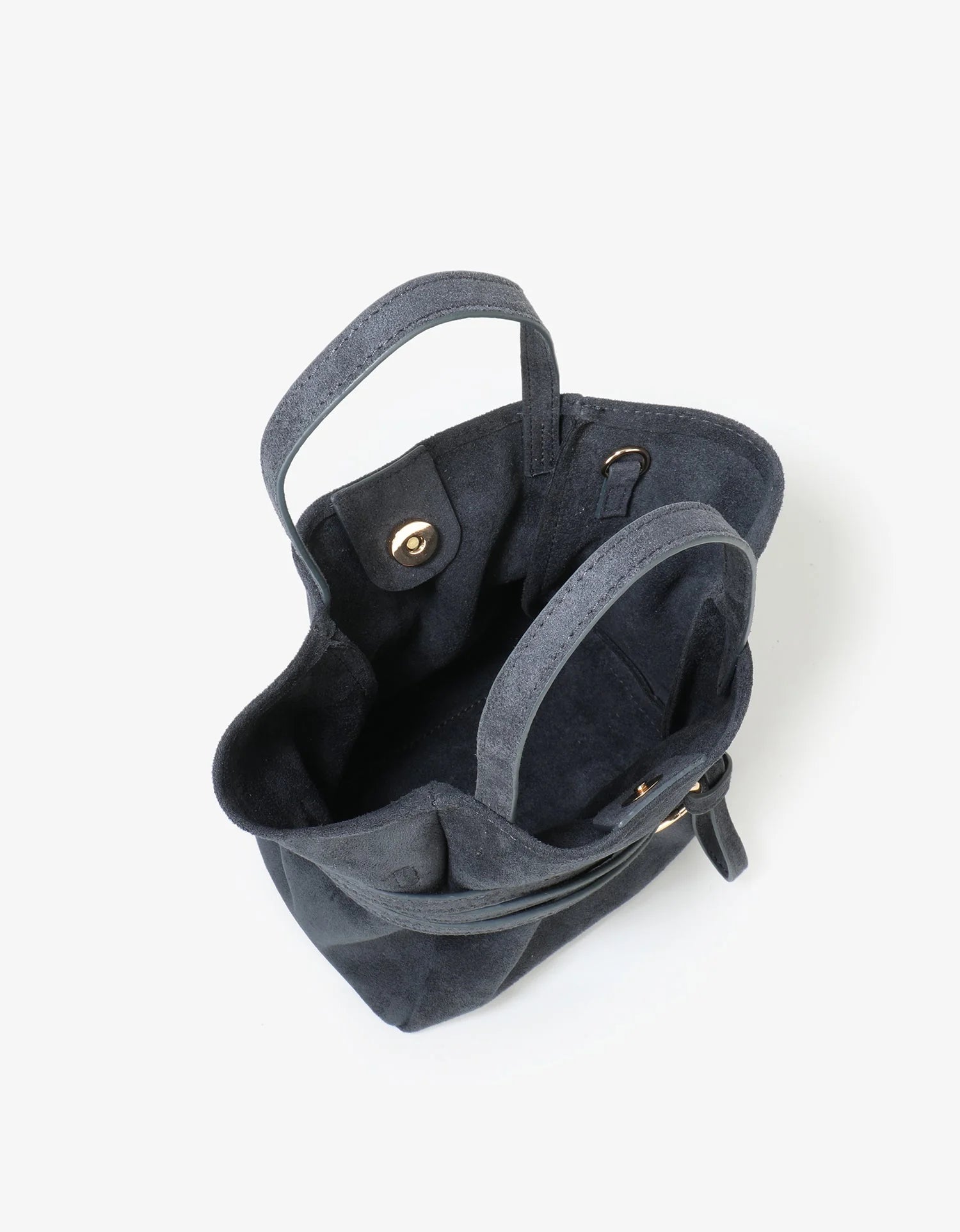 REMI/REID Blythe Mini Faux Suede Bag in Slate