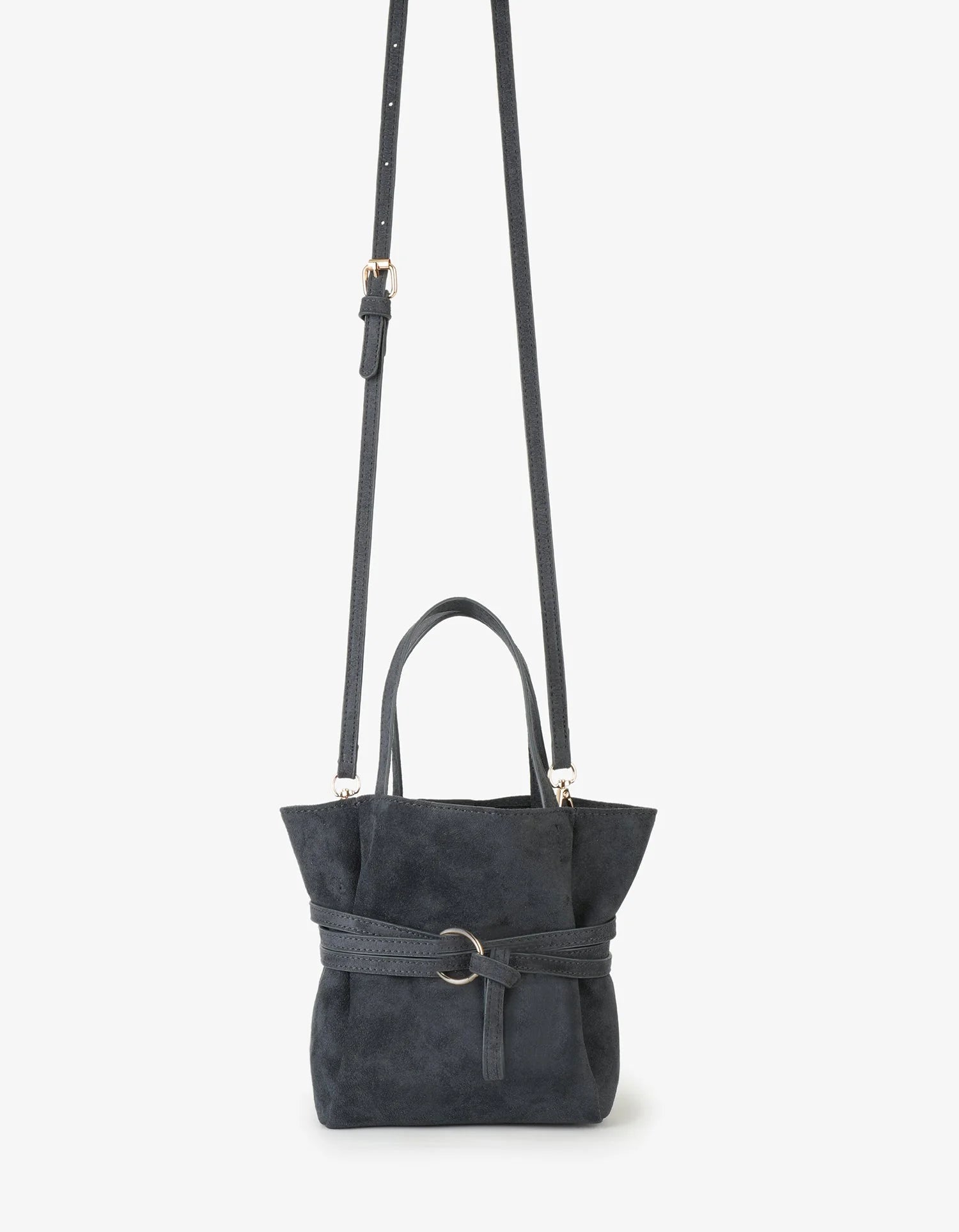 REMI/REID Blythe Mini Faux Suede Bag in Slate