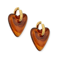 BRACHA Blaise Heart Earrings in Brown