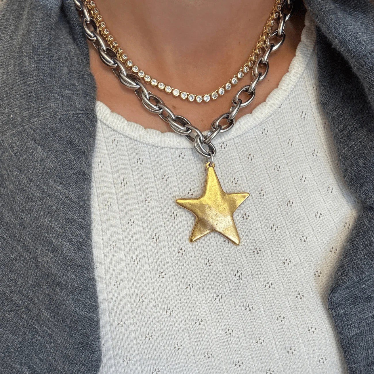 BRACHA Star Shine Necklace in Two Tone