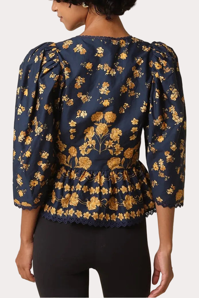 Camri Puff Sleeve Floral Blouse