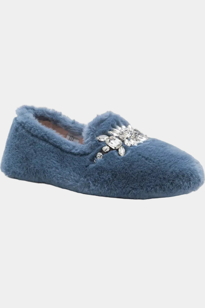 Free People Slumber Party Loafer Slipper in Dark Azure