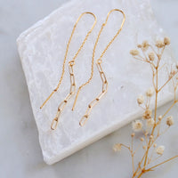 Mesa Blue Paperclip Threader Earrings