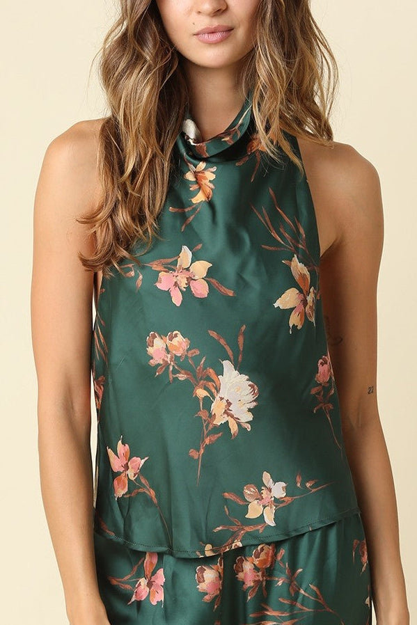 Esme Floral Satin Top & Maxi Skirt