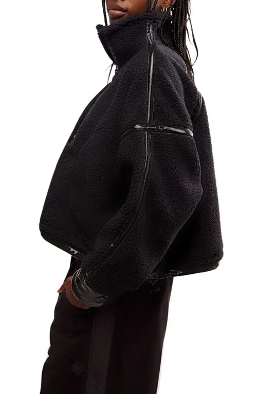 FP Movement Mountain High Shine Half Zip Fleece in Black Combo