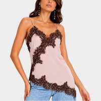 Ava Lace Trim Satin Camisole