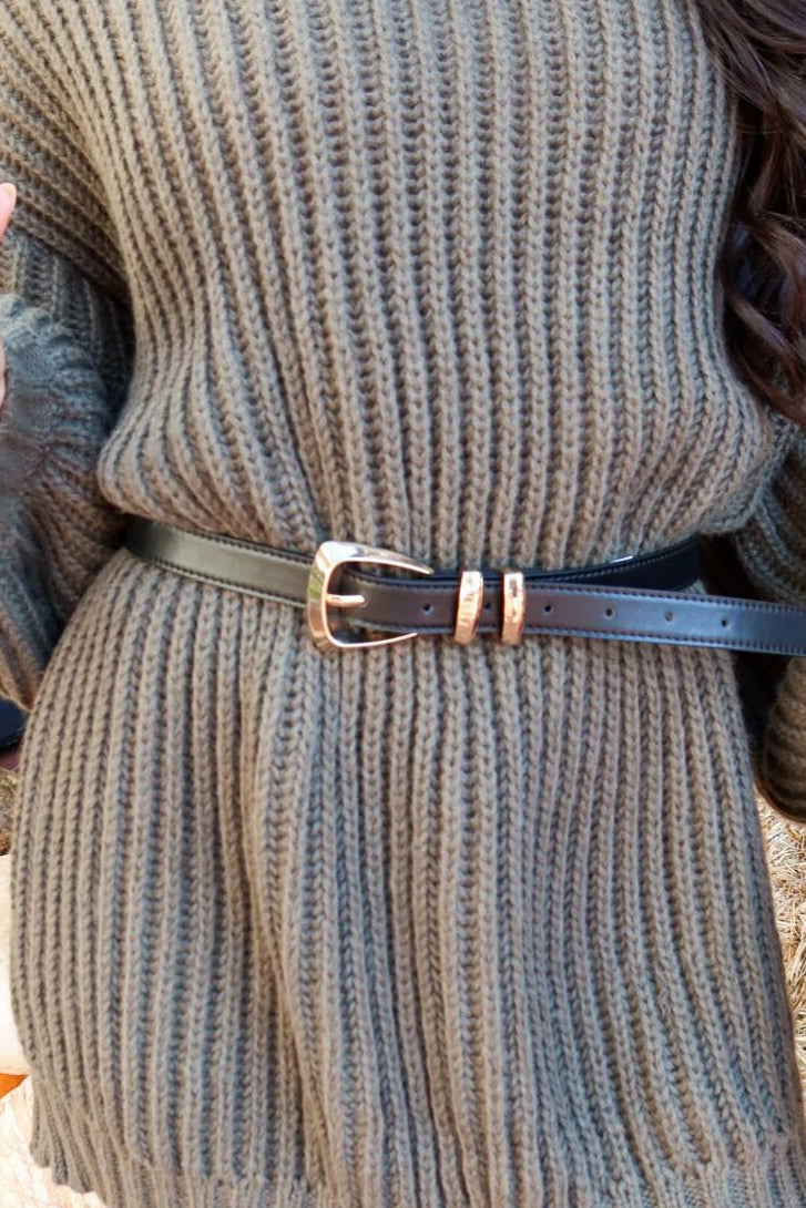 Billini Carlota Belt in Black Gold