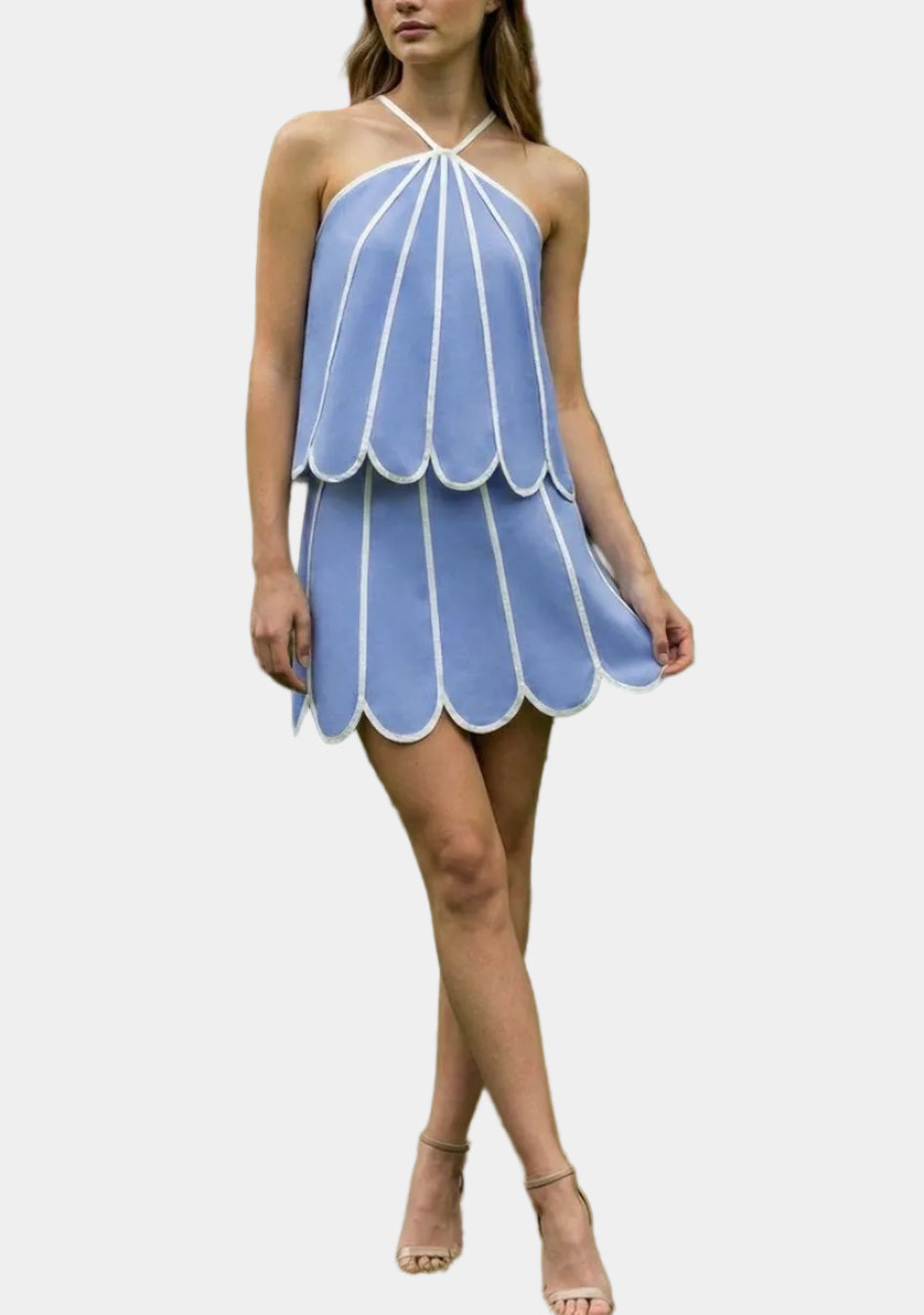 Alice Scalloped Top & Mini Skirt Set