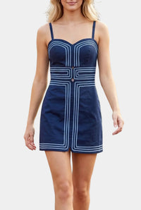Bess Contrast Stitch Mini Dress