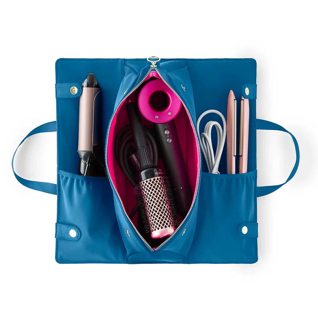 KUSSHI Hair Tools Bag in Midnight Teal/Raspberry