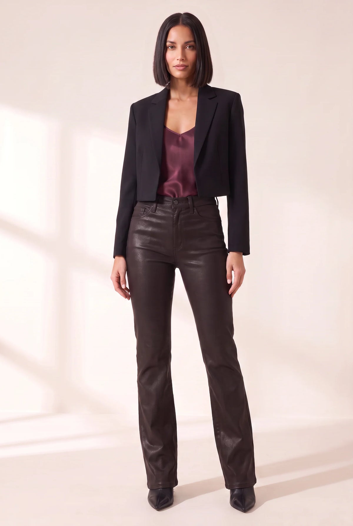 Pistola Evie High Rise Slim Boot Pants in Coated Mocha
