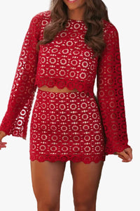 Chara Crotchet Top & Mini Skirt Set