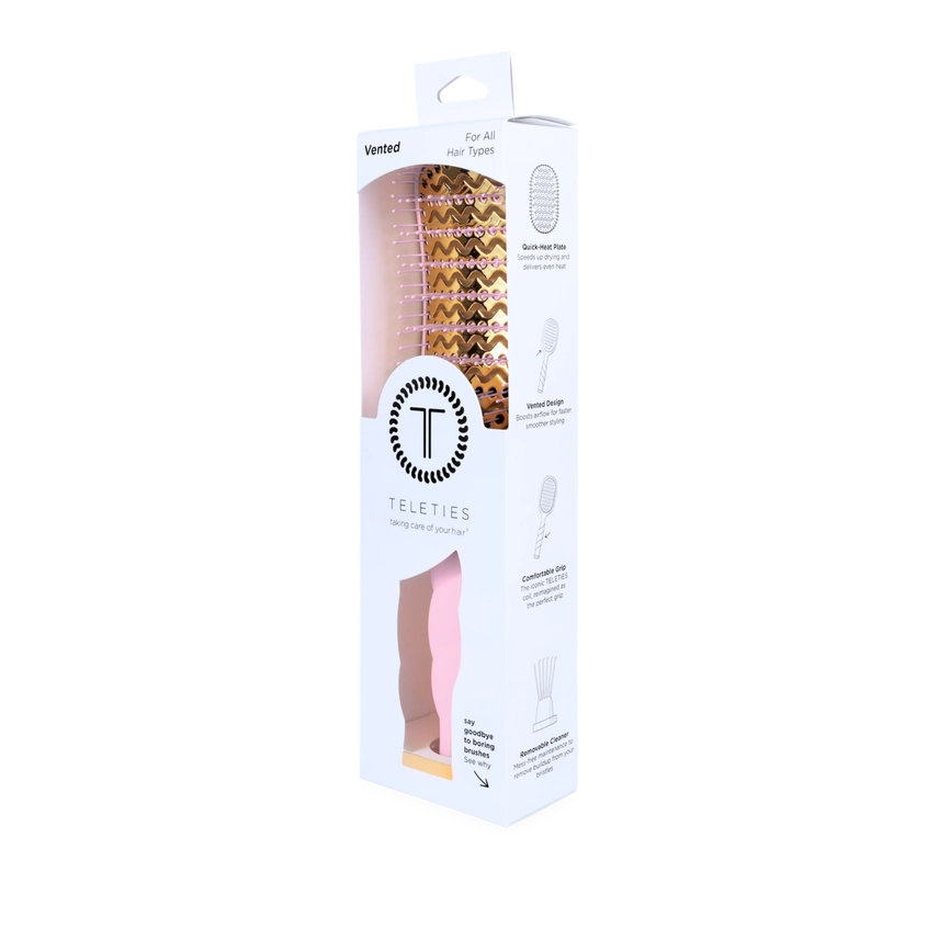 TELETIES Vented Hair Brush in Bubblegum Pink