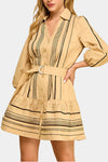 Ciana Embroidered Belted Shirt Dress