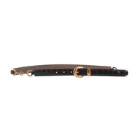 Jamie Skinny Croc Belt with Gold Side Hardware