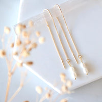 Mesa Blue Pearl Threader Earrings