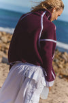 FP Movement Mountain High Half Zip Fleece in Black Cherry Combo