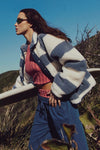 FP Movement Hit The Slopes Printed Fleece Jacket in Rugby Stripes