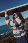 FP Movement Hit The Slopes Printed Fleece Jacket in Rugby Stripes