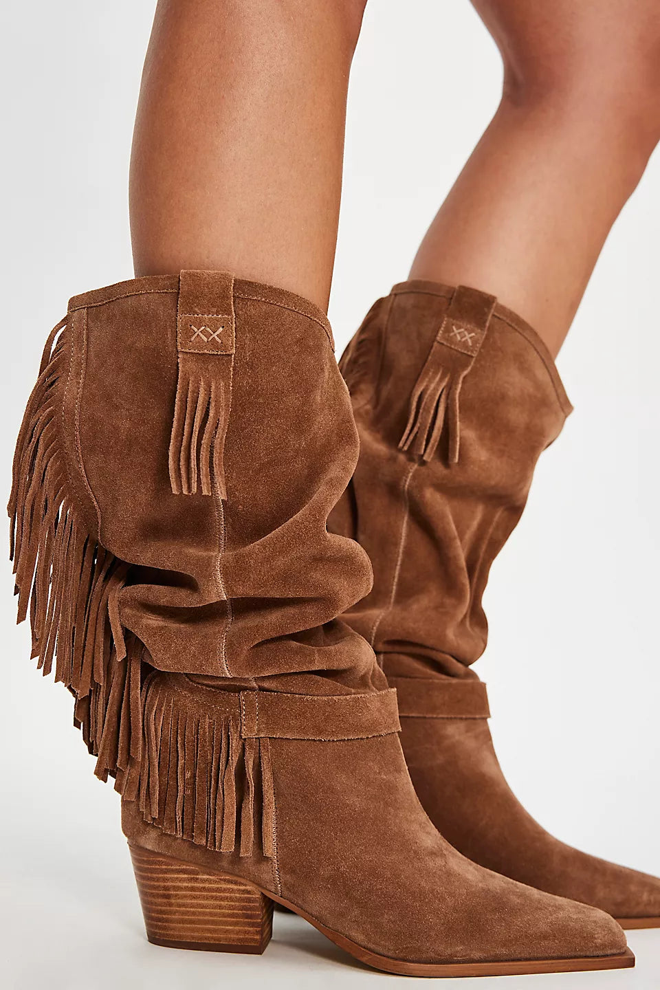 Free People Faith Fringe Western Boots