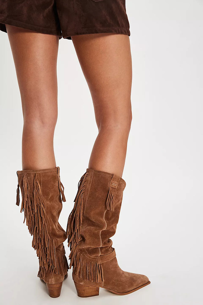 Free People Faith Fringe Western Boots