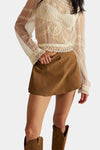 Free People Paradise Found Suede Skort