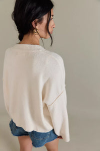 Free People Cool Of The Night Cardi in Ivory