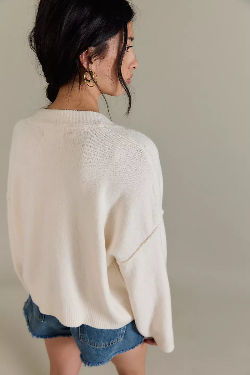 Free People Cool Of The Night Cardi in Ivory