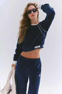 FP Movement Chalet All Day Velour Layer in Midnight Navy