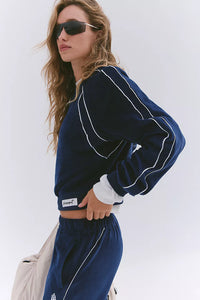 FP Movement Chalet All Day Velour Layer in Midnight Navy