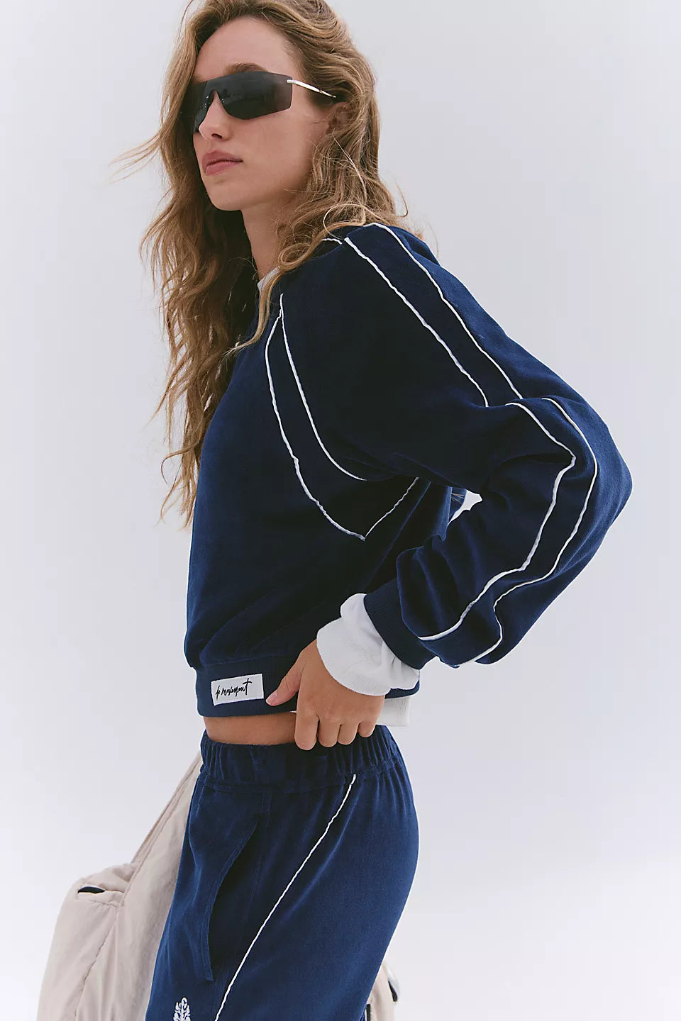 FP Movement Chalet All Day Velour Layer in Midnight Navy