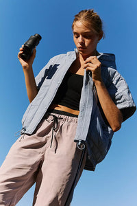 FP Movement Happy Trails Poncho in Blue Grey