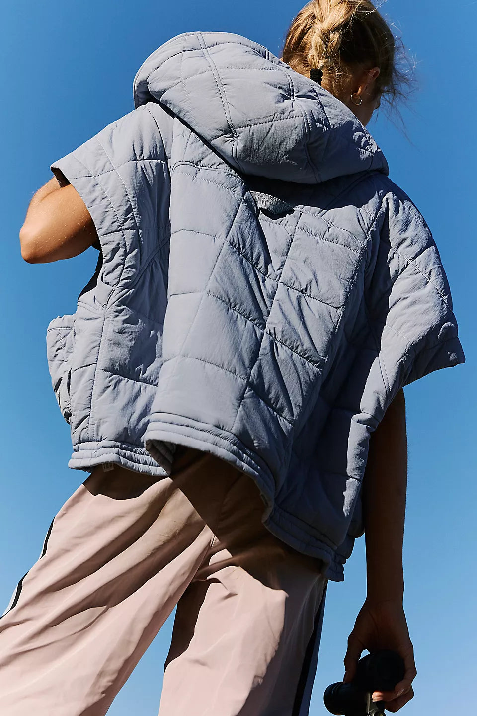 FP Movement Happy Trails Poncho in Blue Grey