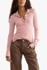 Free People Surplus Cuff Top in Quartz Pink