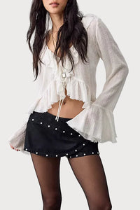 Free People Low Rider Studded Wrap Skort