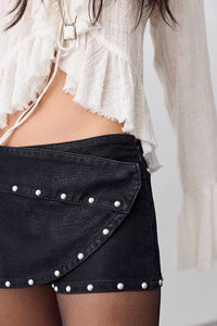 Free People Low Rider Studded Wrap Skort