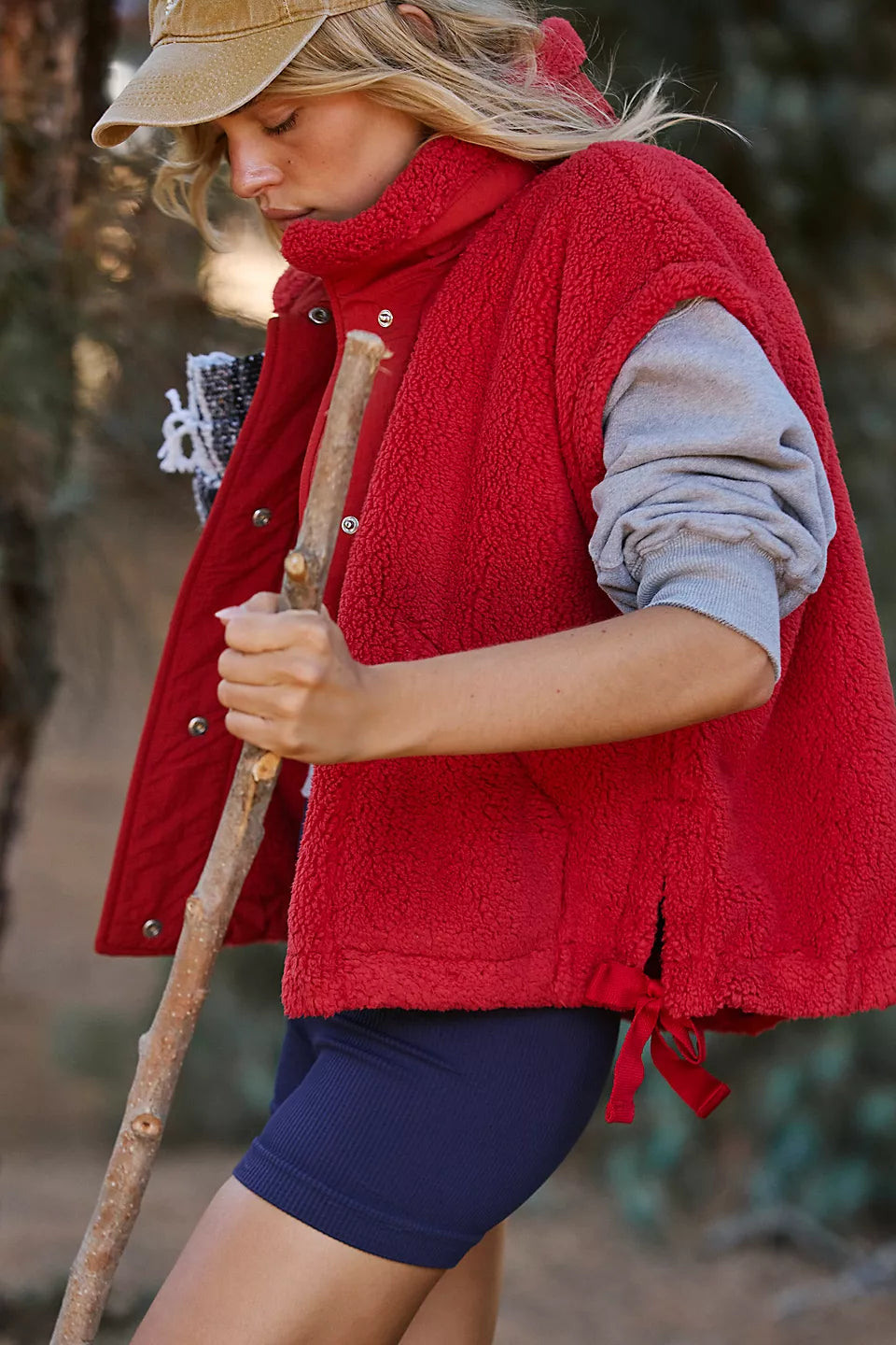 FP Movement Scout It Out Fleece Vest in Cranberry