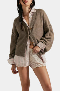 Free People Cool Of The Night Cardi in Mocha Melange