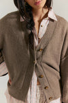 Free People Cool Of The Night Cardi in Mocha Melange