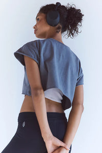 FP Movement Hot Shot Cropped Tee in Vintage Black