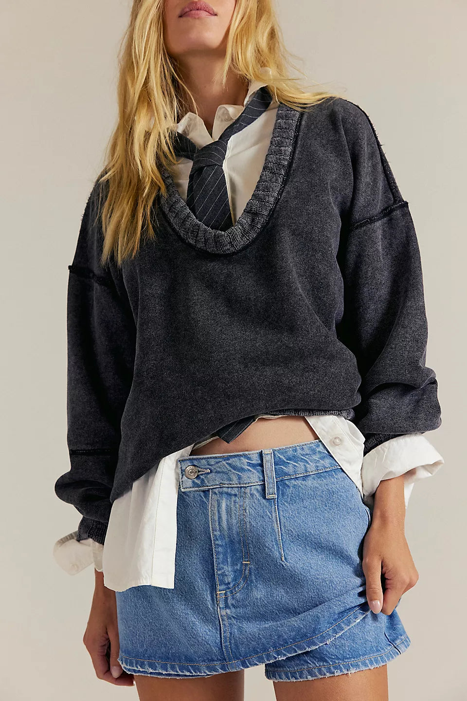 Free People Gallivanting Skort in Oasis Blue