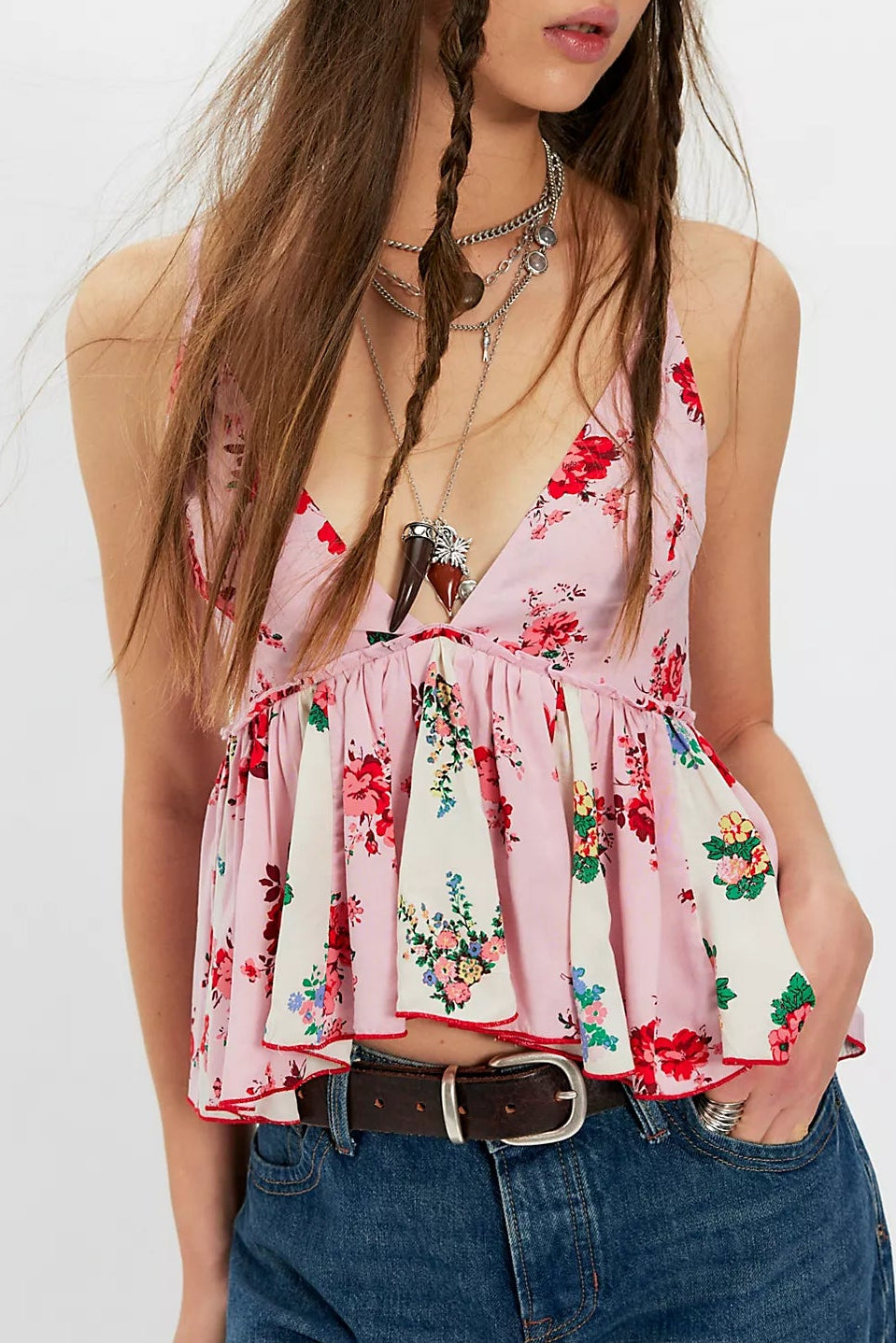 Free People Tillie Top in Pink Combo