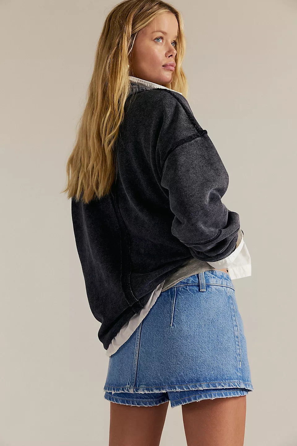 Free People Gallivanting Skort in Oasis Blue