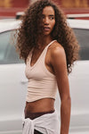 FP Movement All Clear V Neck Jacquard Cami in Ballet Slipper Holiday