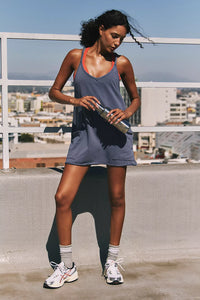 FP Movement  Hot Shot Mini Dress in Blue Indigo