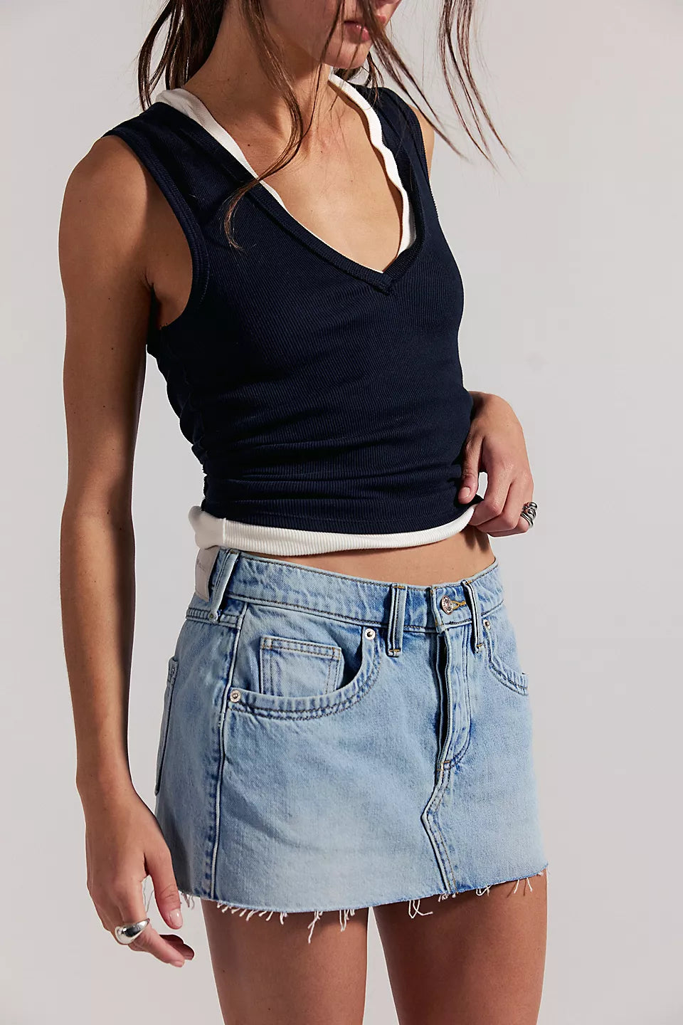 Free People Lainey Low Rise Mini Skirt in Its All Right