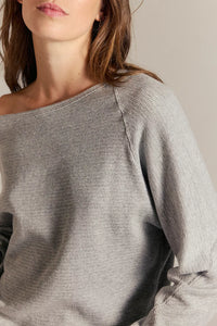 Free People Jess Long Sleeve Top in Heather Grey