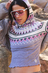 FP Movement Breathe Easy Printed Layer in Plaid Fairisle Graph